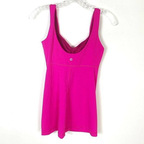 Lululemon Aria Tank Top II 4 Raspberry Hot Pink Power Luxtreme Shelf Bra Yoga - Picture 4 of 10